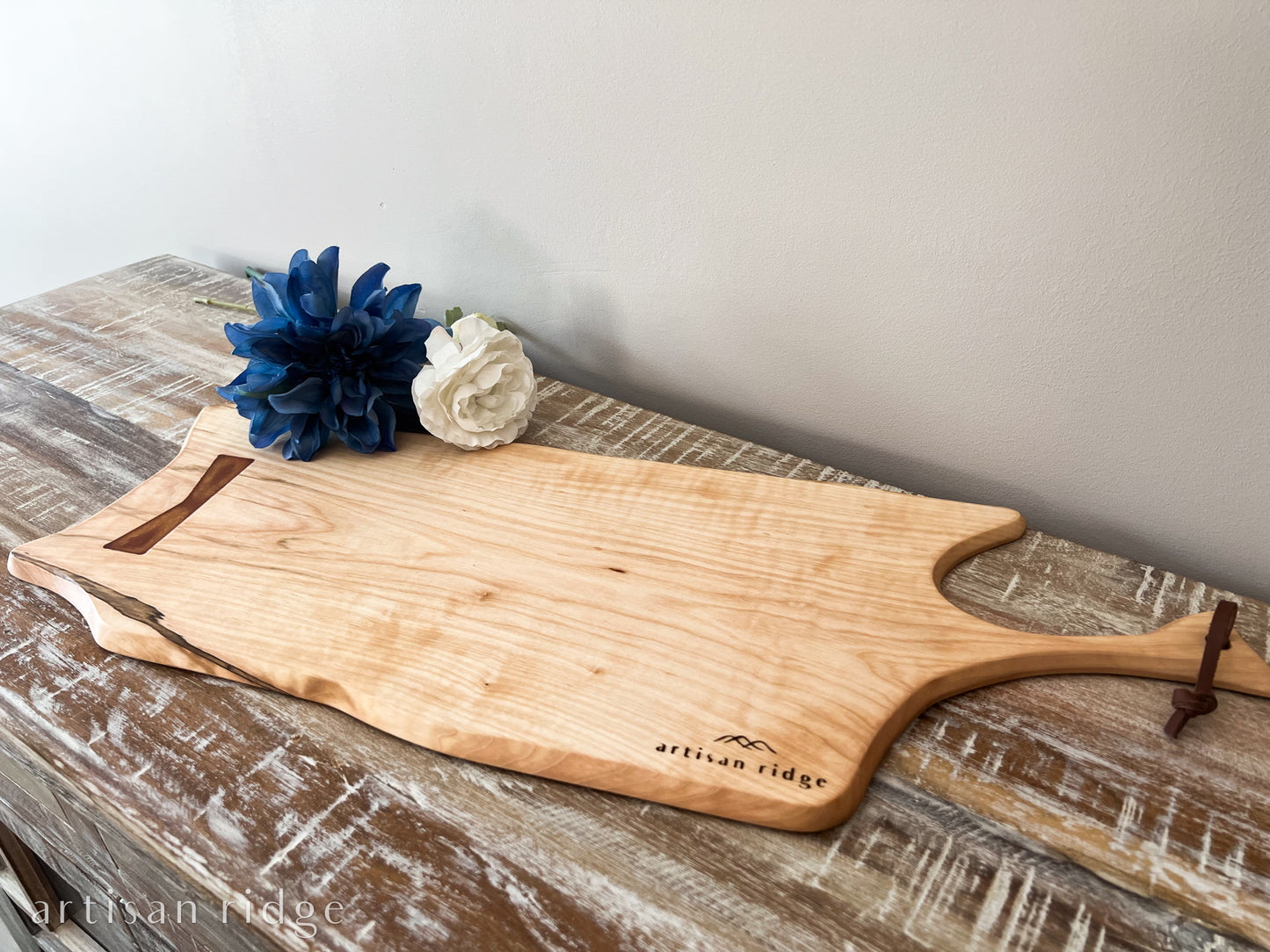 Maple Charcuterie Board with leather cord - 00035