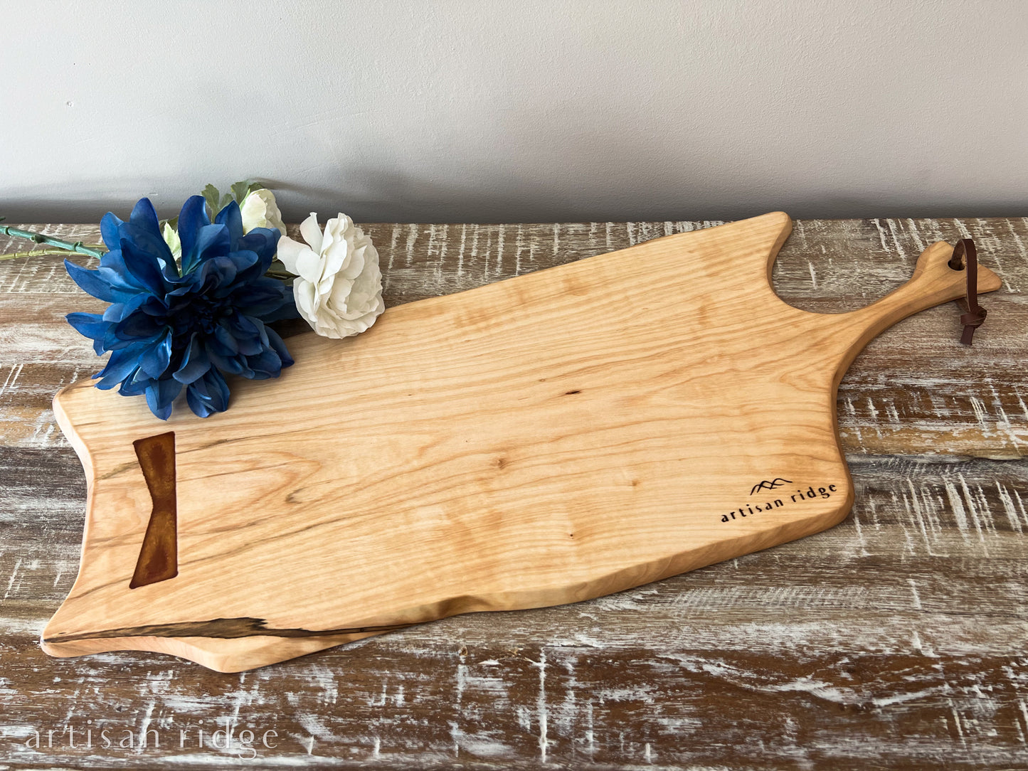 Maple Charcuterie Board with leather cord - 00035