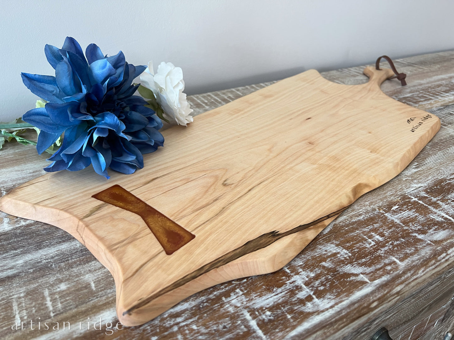 Maple Charcuterie Board with leather cord - 00035