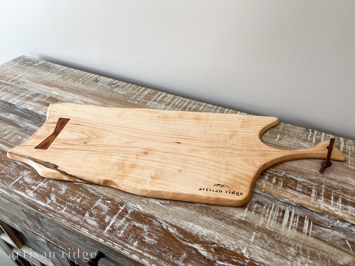 Maple Charcuterie Board with leather cord - 00035