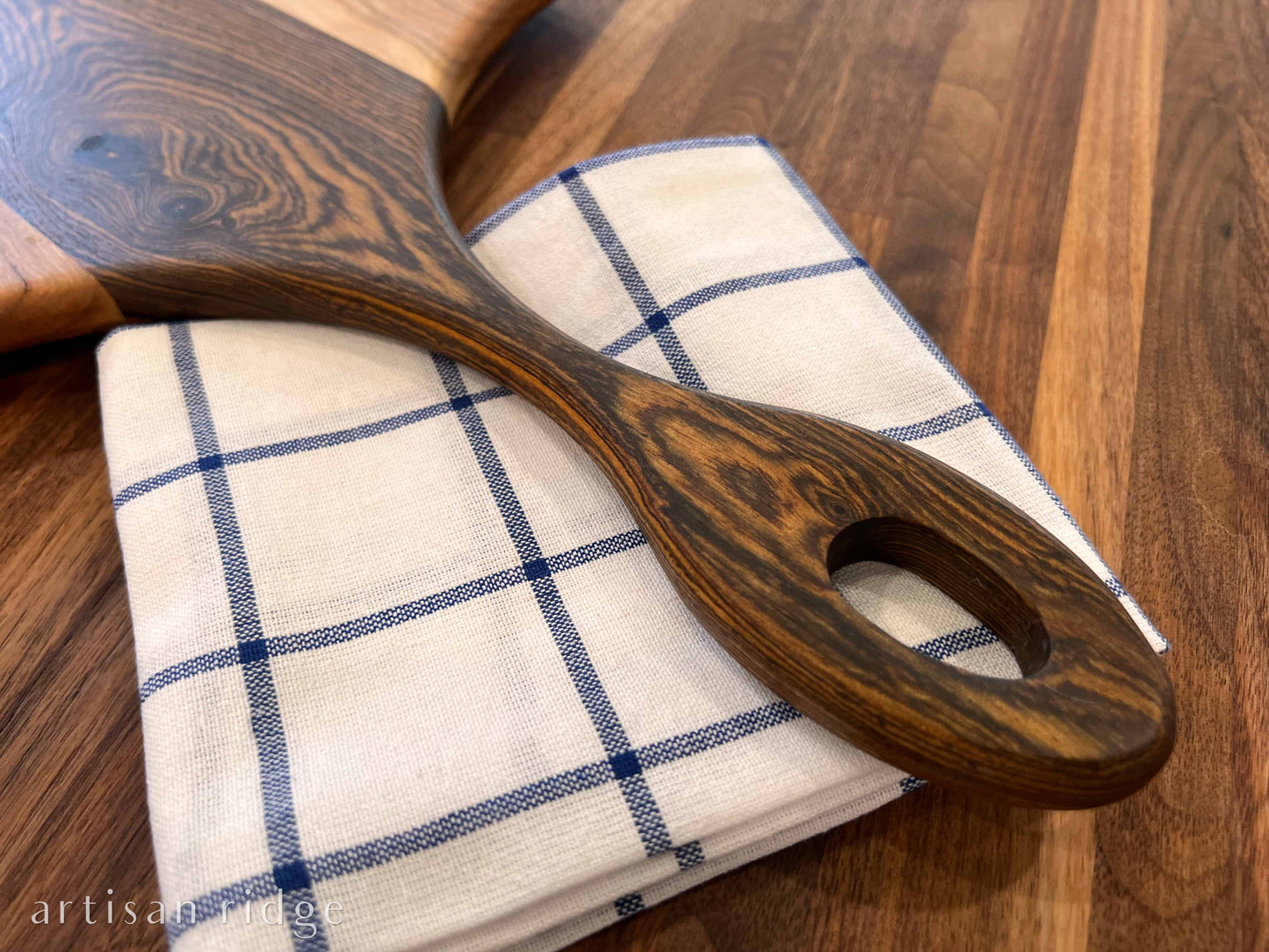 Bocote & Cherry Large Charcuterie with Elegant Handle - #00003