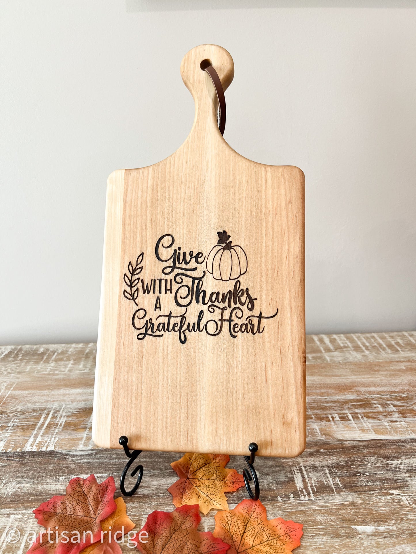 Birch Mini Charcuterie Board with Leather Cord | Home Decor
