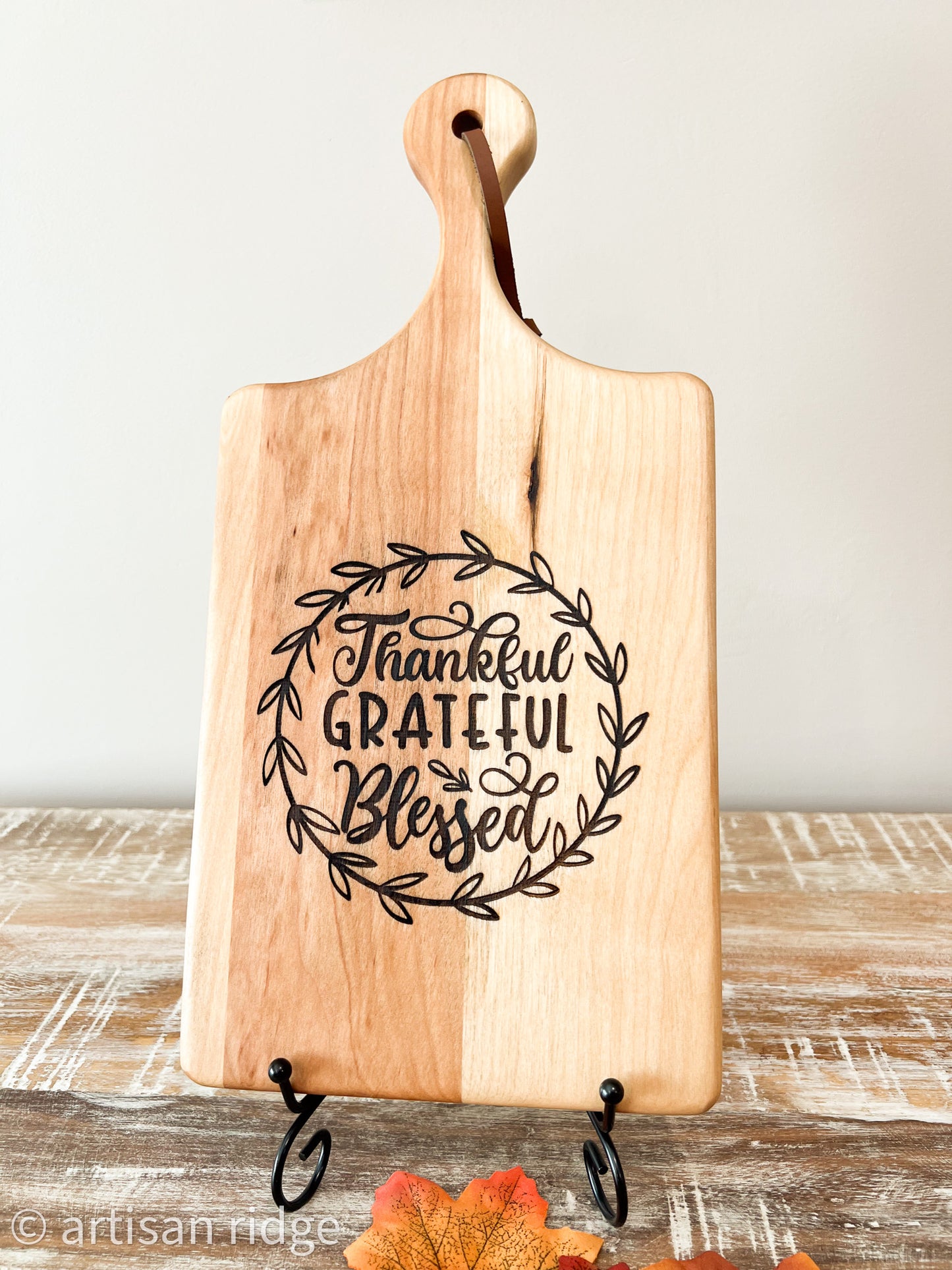 Birch Mini Charcuterie Board with Leather Cord | Home Decor