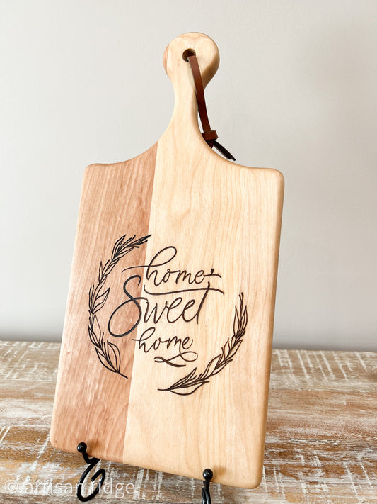 Birch Mini Charcuterie Board with Leather Cord | Home Decor