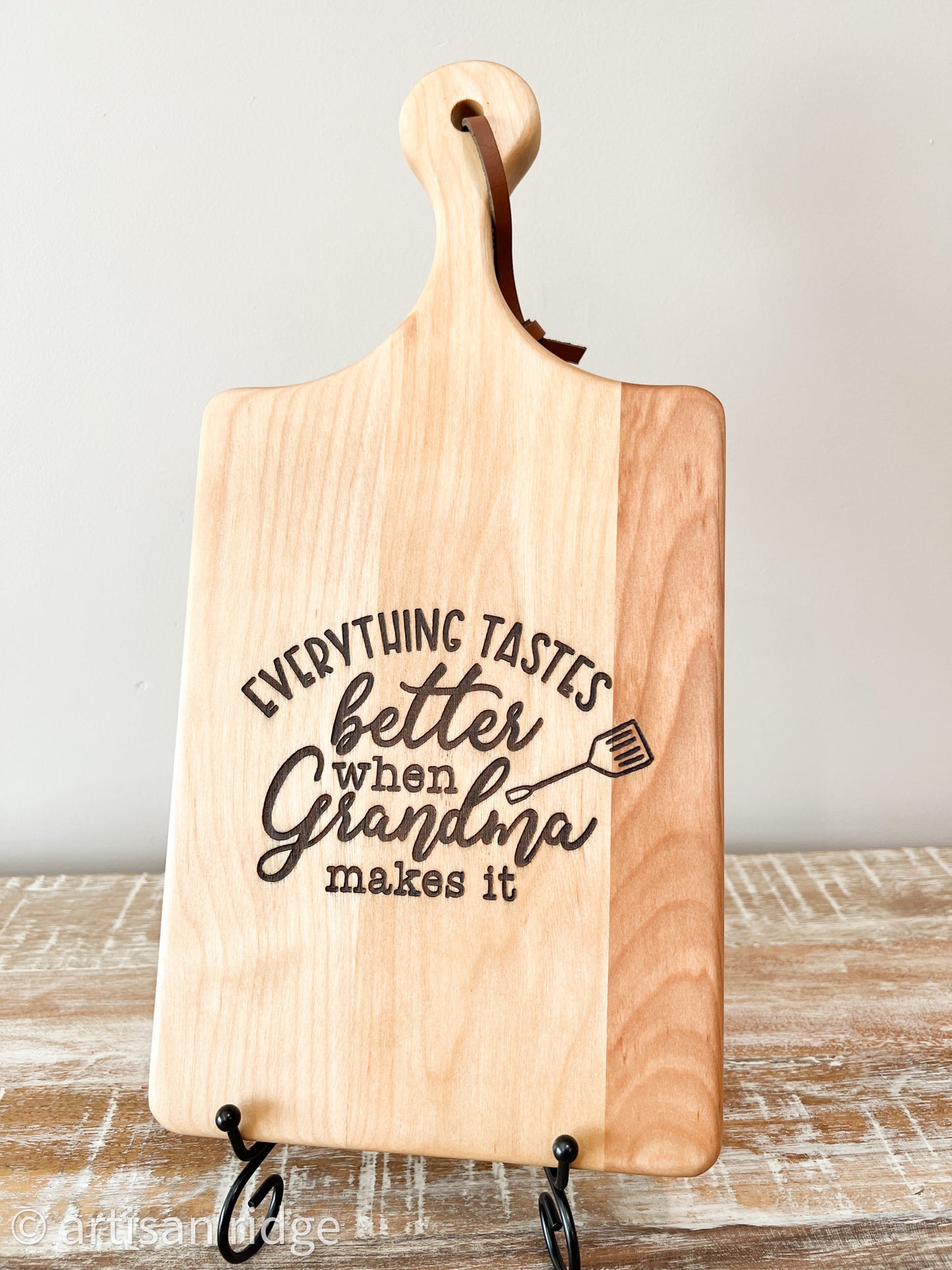 Birch Mini Charcuterie Board with Leather Cord | Home Decor
