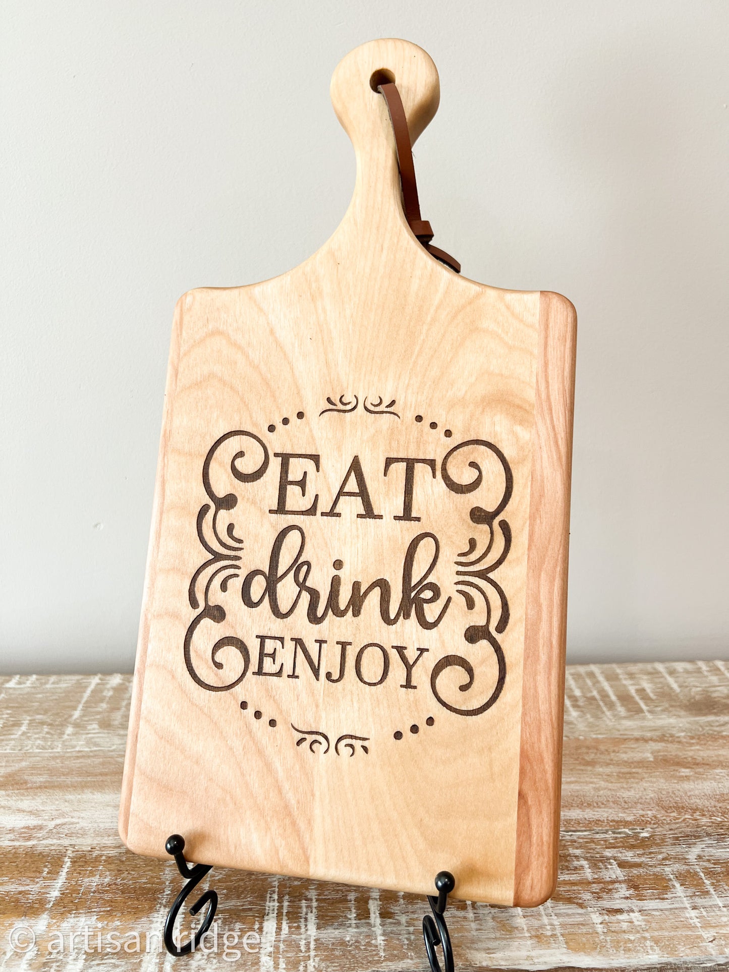 Birch Mini Charcuterie Board with Leather Cord | Home Decor