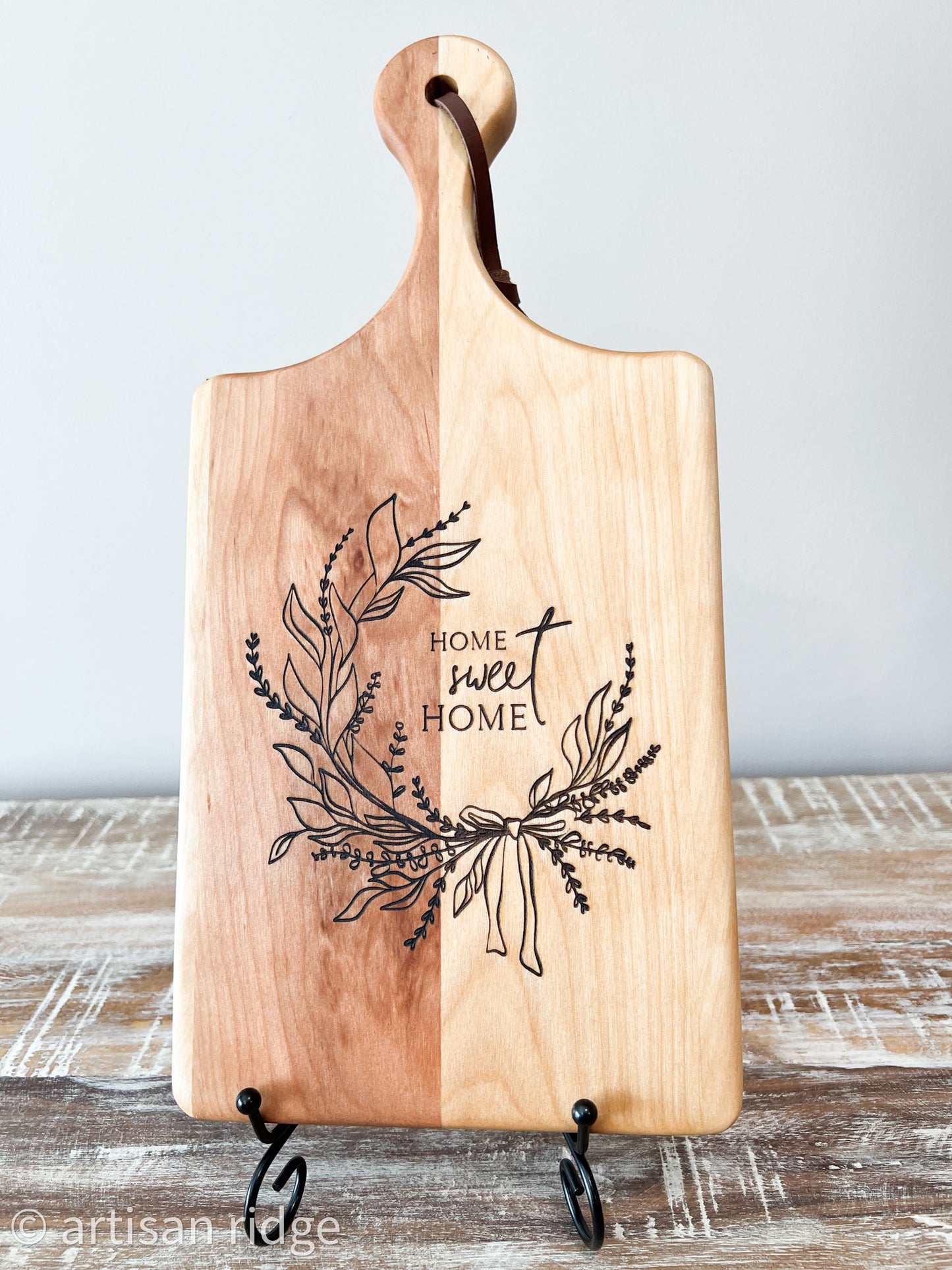 Birch Mini Charcuterie Board with Leather Cord | Home Decor