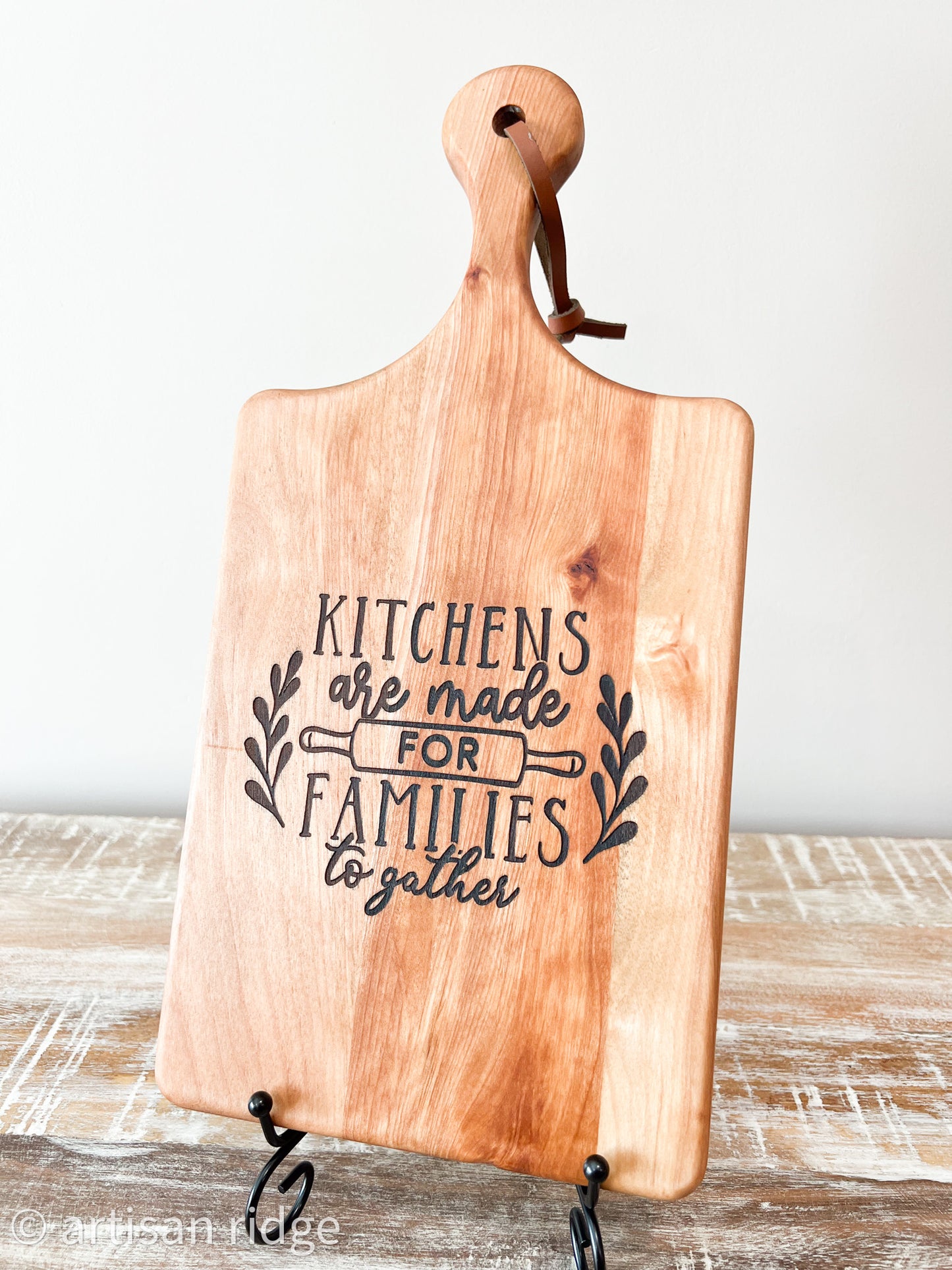Birch Mini Charcuterie Board with Leather Cord | Home Decor