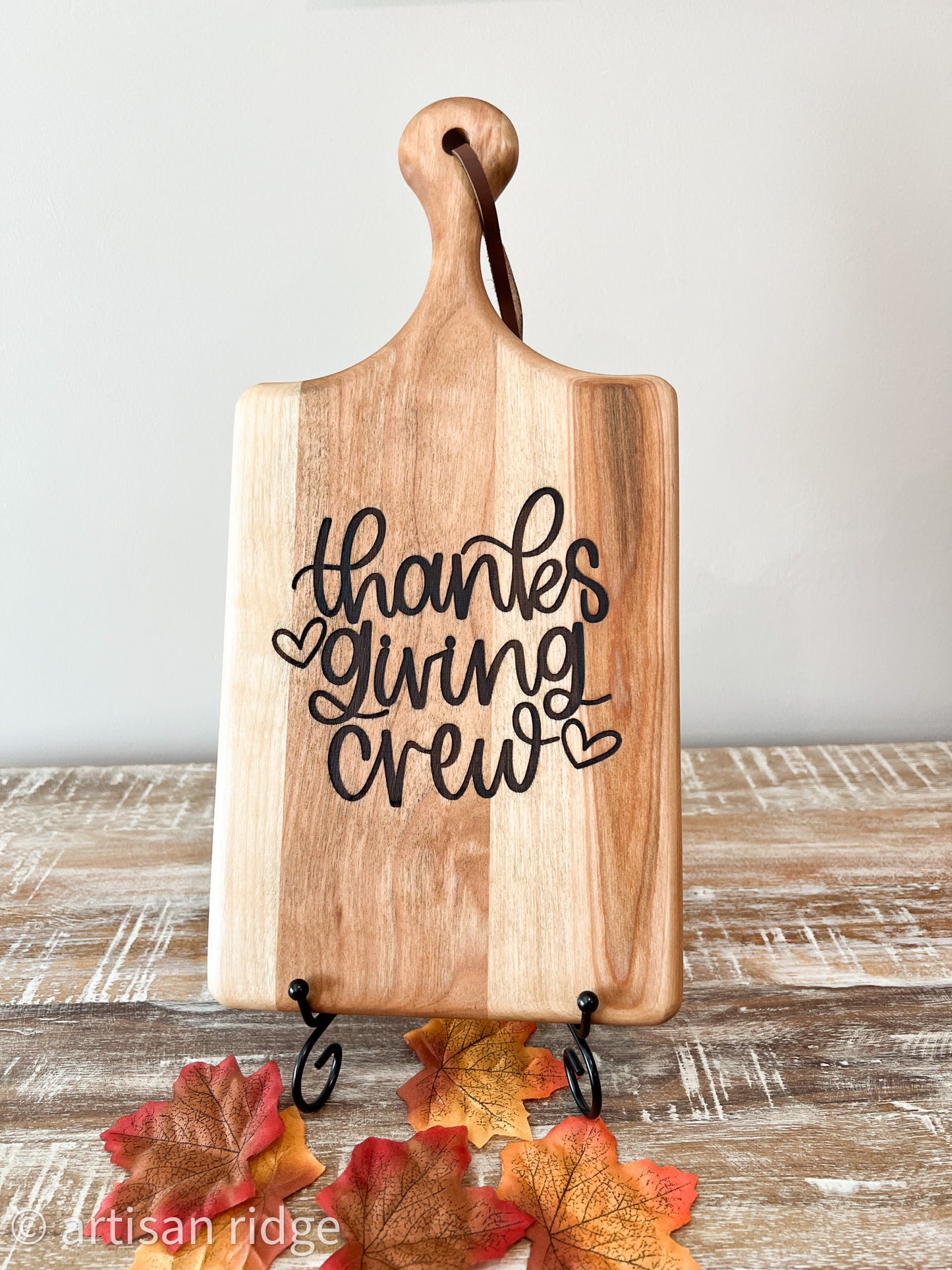 Birch Mini Charcuterie Board with Leather Cord | Home Decor