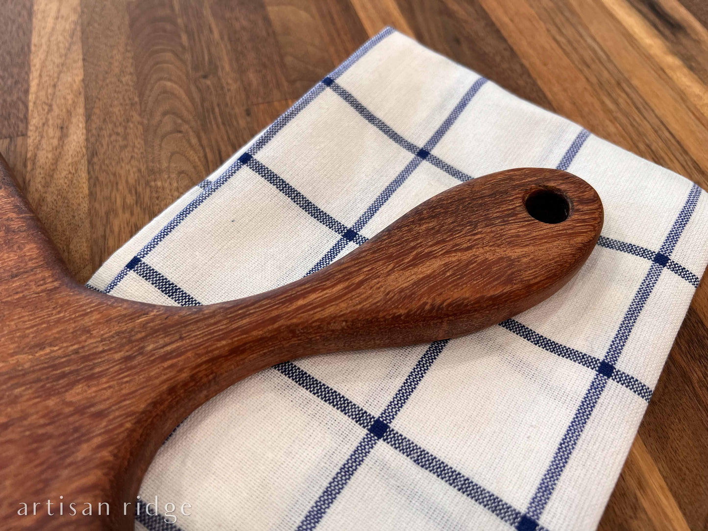 Mesquite Charcuterie Board with Emerald Green Accents - #00006