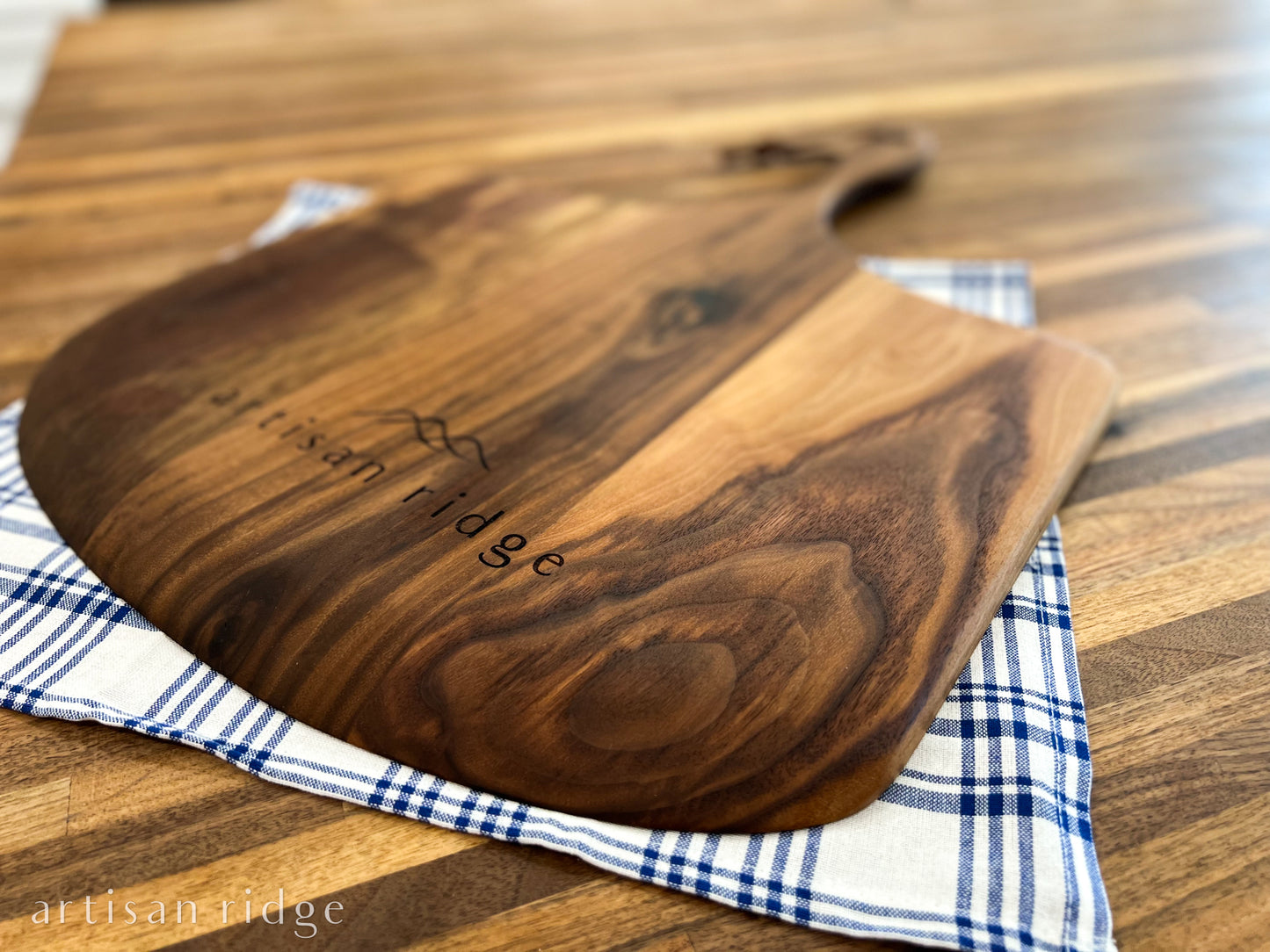 Pizza Peel Solid Walnut with Leather Cord