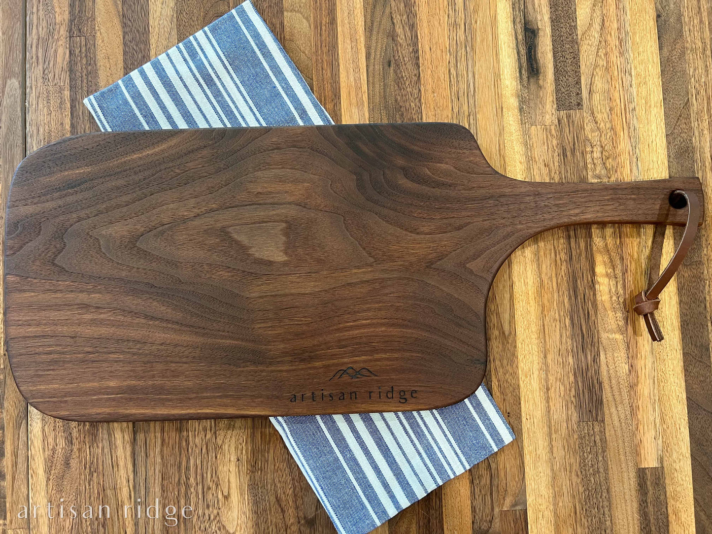 Classic Walnut Charcuterie with Leather Cord - #00004
