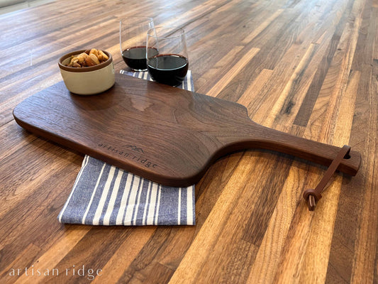 Classic Walnut Charcuterie with Leather Cord - #00004